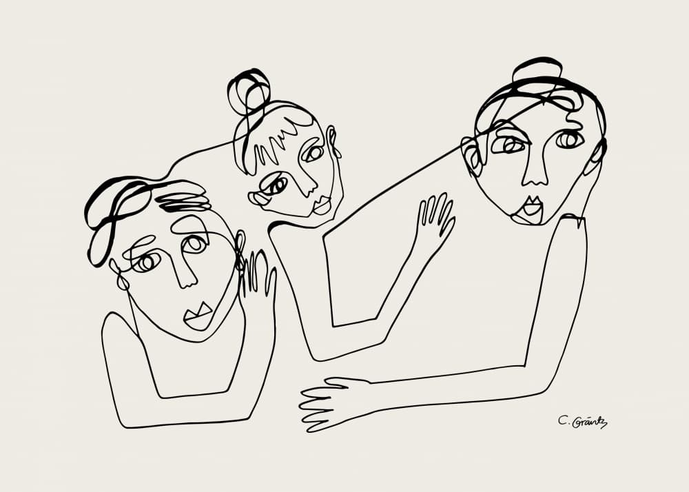 Serene Abstract Faces by Caroline Gräntz — canvas wall art