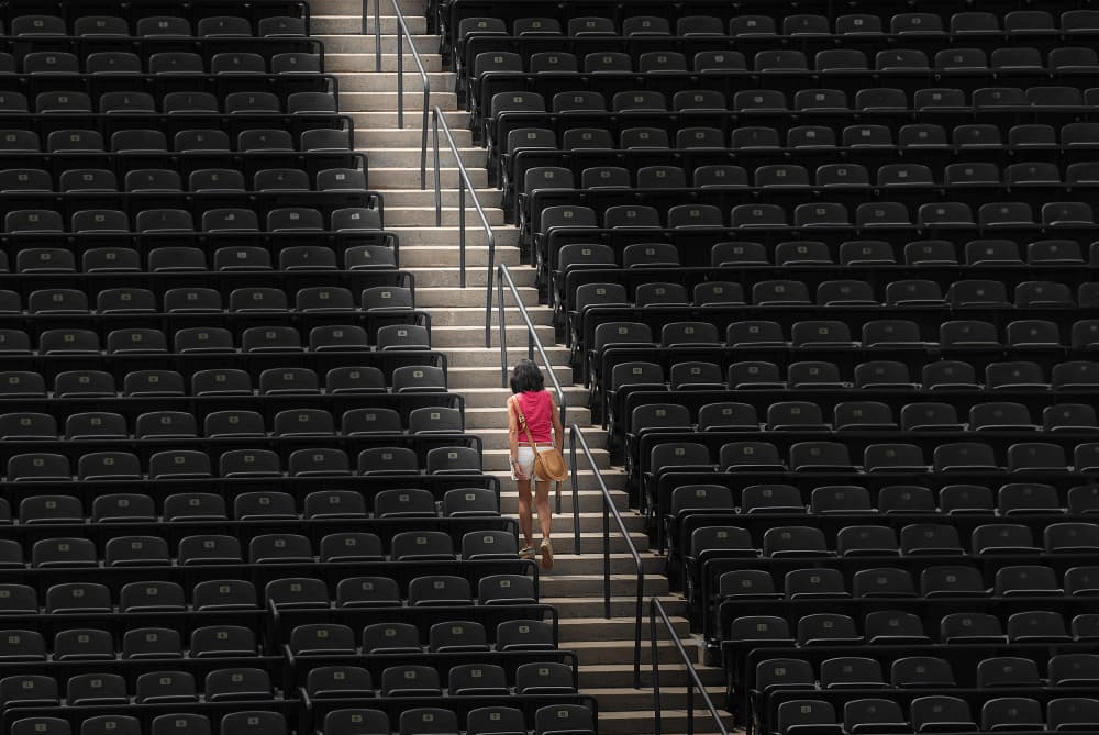 Solitary Stadium Path by Emma Zhao — canvas wall art