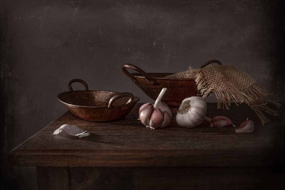 Rustic Garlic Still Life by Margareth Perfoncio — canvas wall art