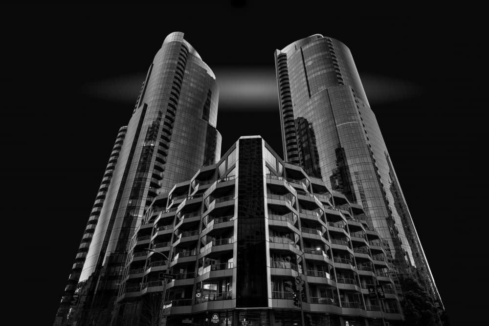 Modern Urban Towers by Bill Wang — canvas wall art