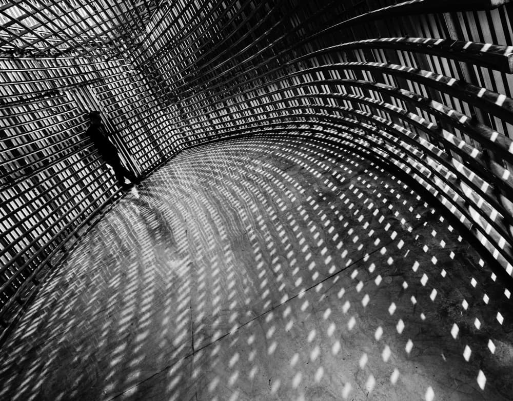 Geometric Shadows Curve by HAN dong hee — canvas wall art