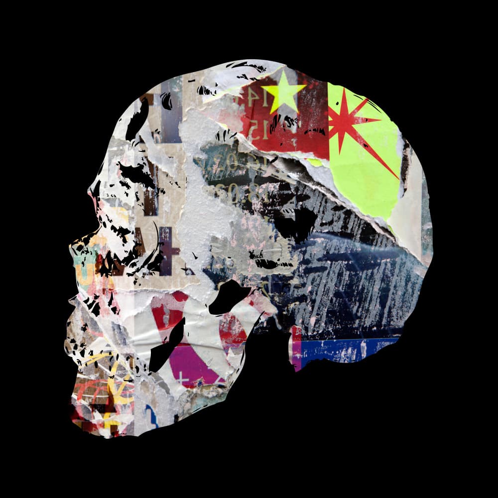 Urban Skull Collage by PASLIER Morgan — canvas wall art