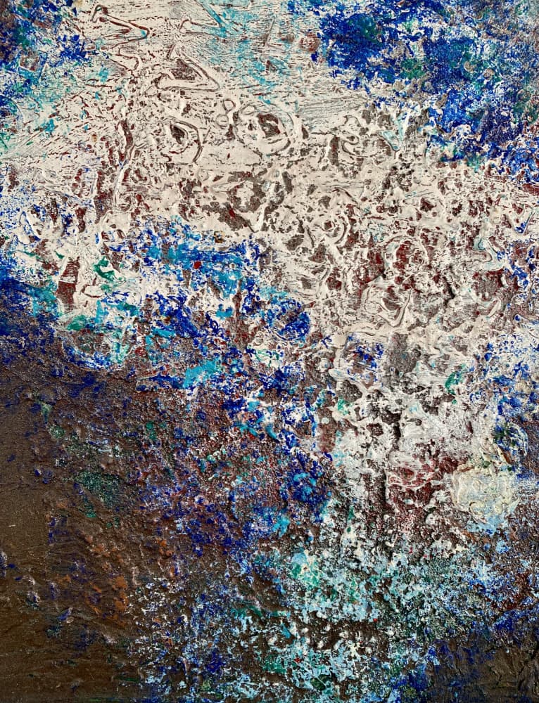 Textured Blue Abstract by Berit Pihl — canvas wall art