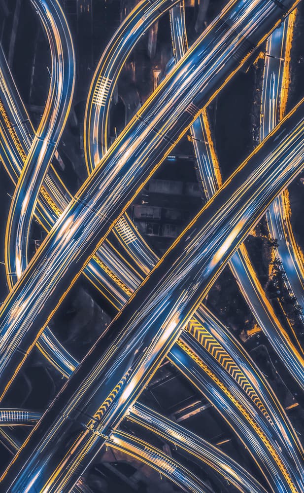 Urban Light Trails by TIANQI — canvas wall art