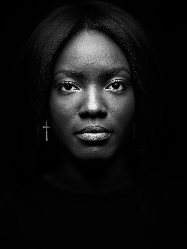 Intense Black Portrait by Giacomo Bruno — canvas wall art