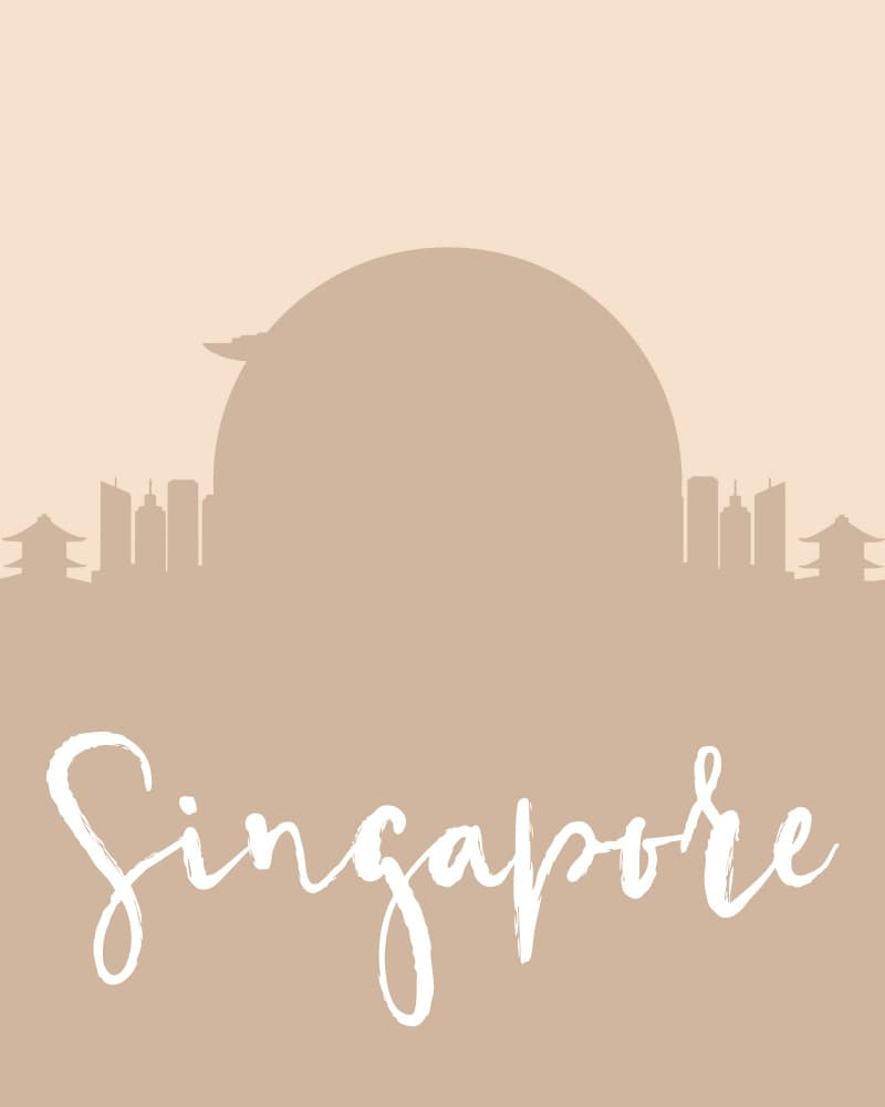 Warm Singapore Silhouette by Emiliano Deificus — canvas wall art