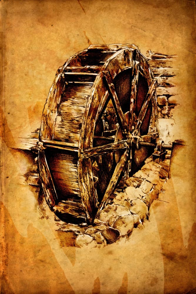 Rustic Water Wheel by Rafal Kulik — canvas wall art
