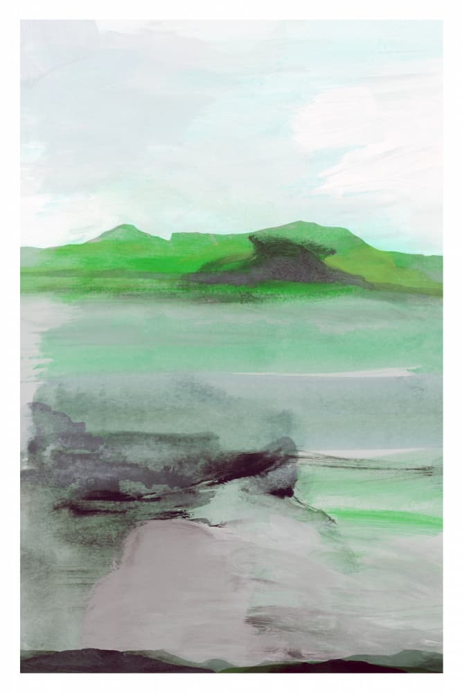 Green Abstract Landscape by cartissi — canvas wall art
