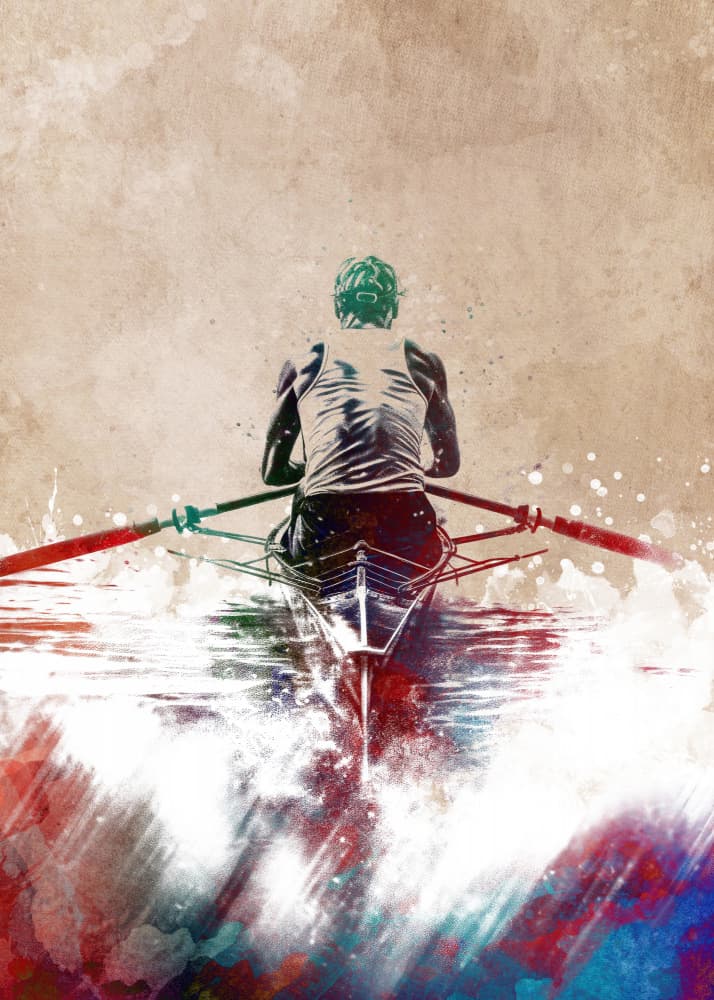 Dynamic Rowing Athlete by Justyna Jaszke — canvas wall art