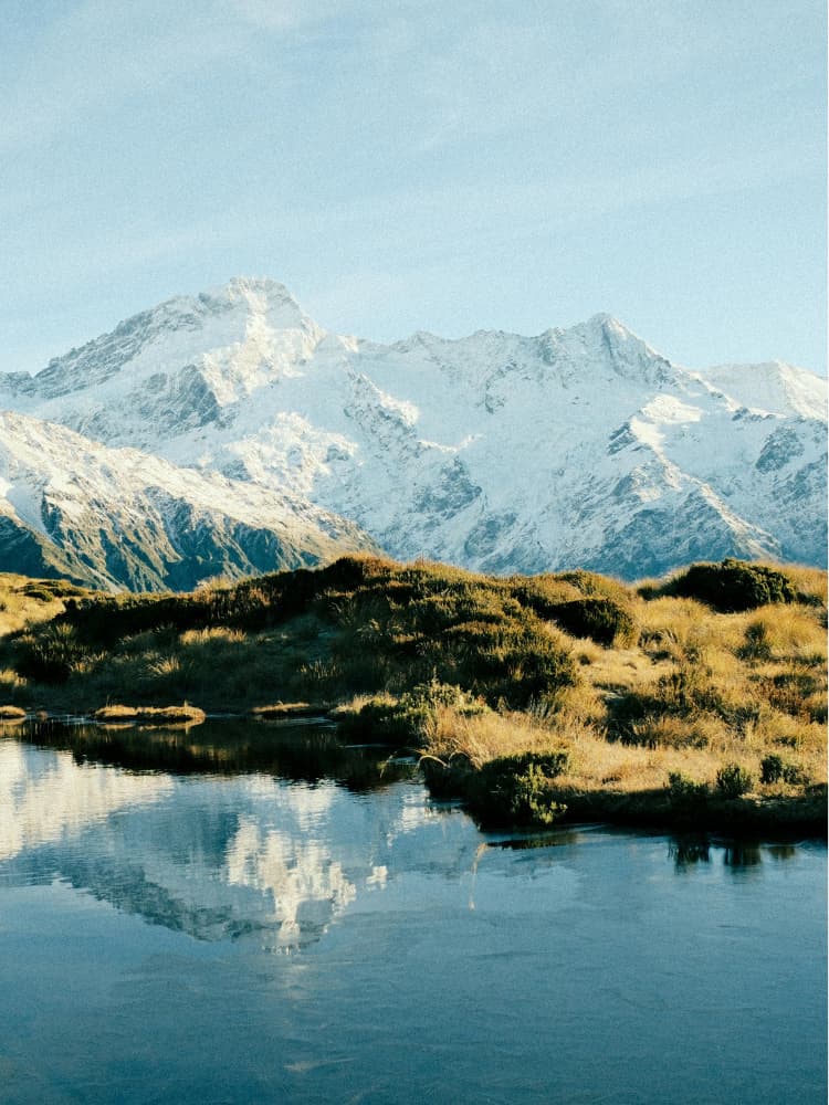 Snowy Mountain Reflection by Mathieu jeuf — canvas wall art