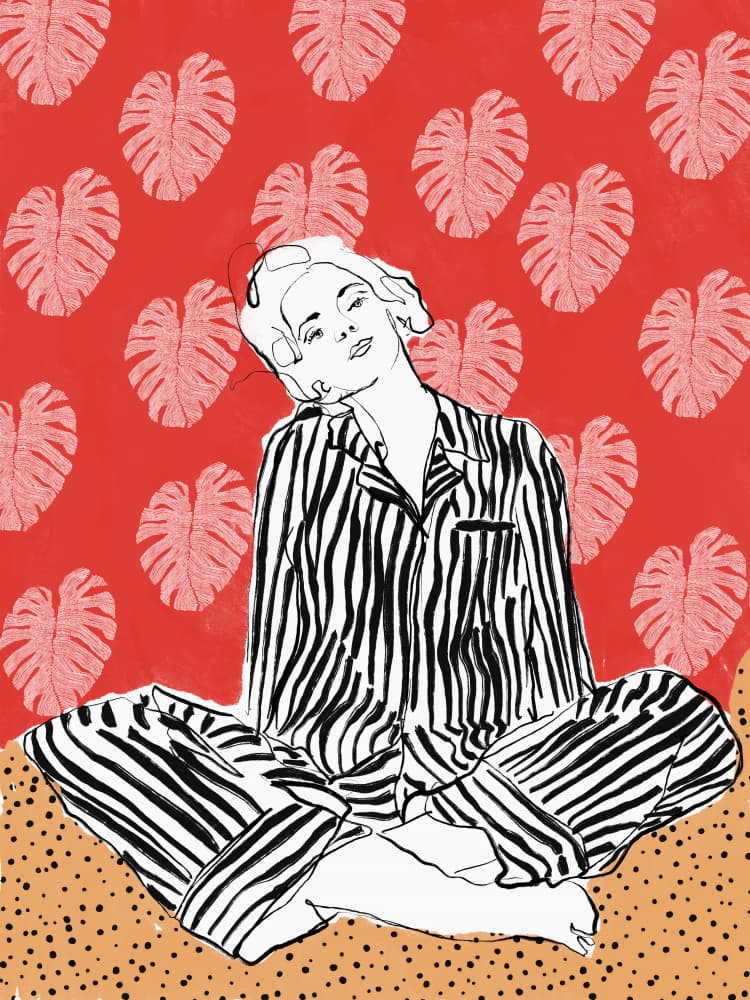 Relaxed Woman Striped Pajamas