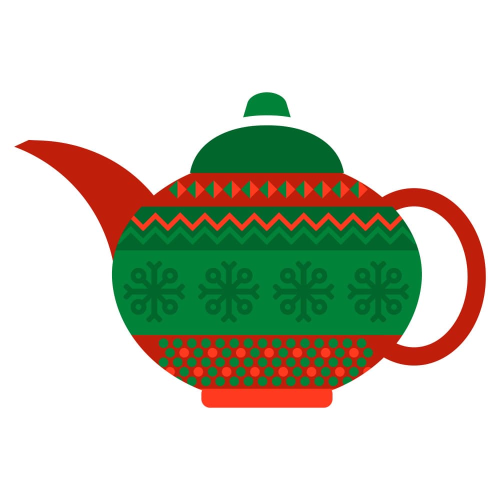 Cozy Christmas Teapot by Marika Barsrsind — canvas wall art