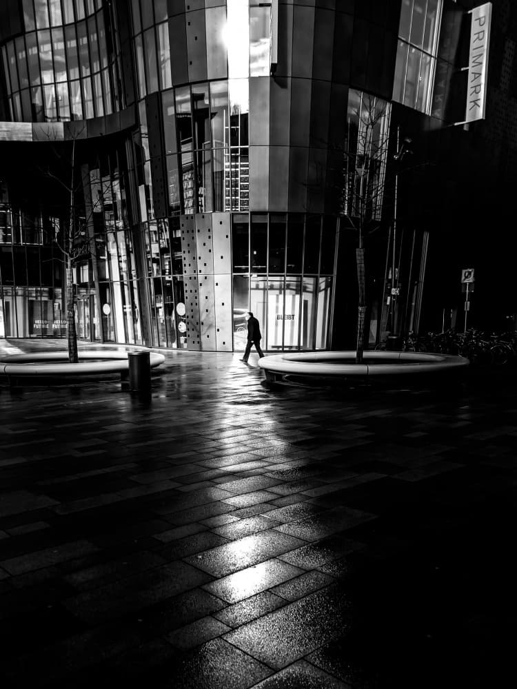 City Night Reflections by Adam Street Photographer — canvas wall art