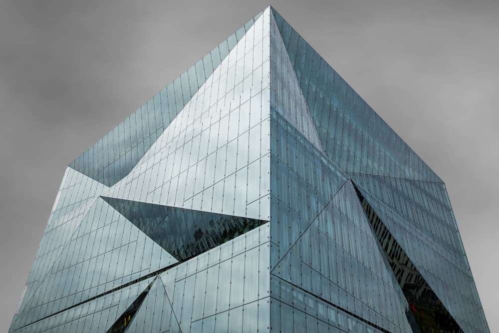 Geometric Glass Facade by Urs Zimmermann — canvas wall art