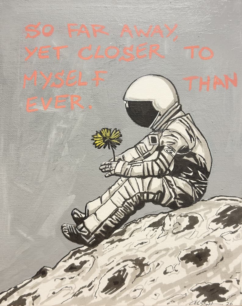 Astronaut Moon Dandelion by Suzan Habib — canvas wall art