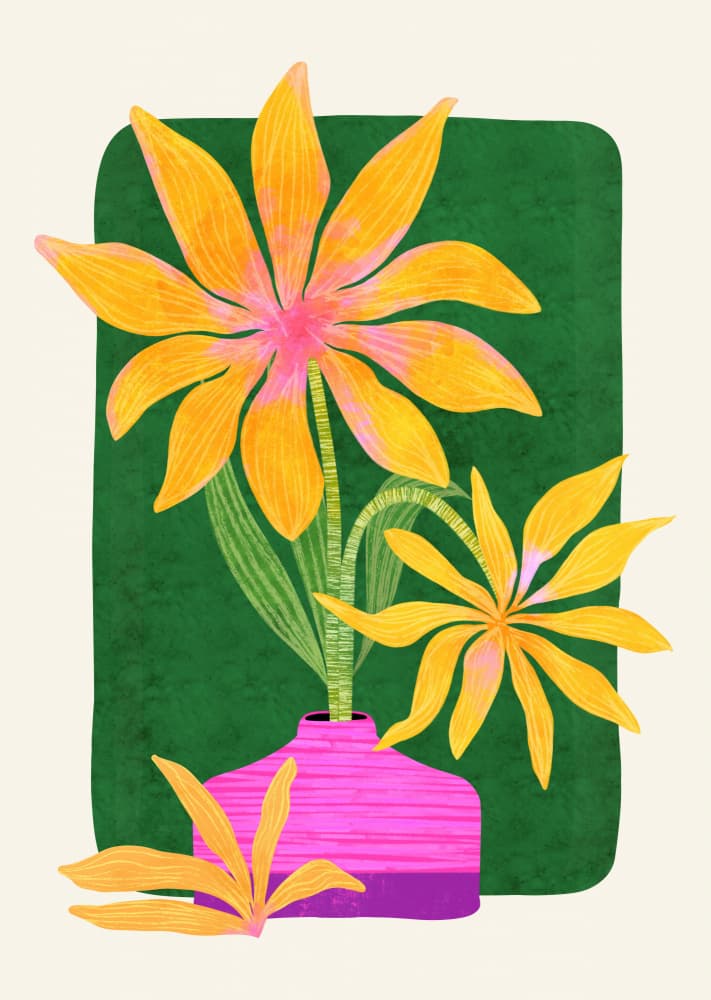 Leopard Flowers by Kristian Gallagher — canvas wall art