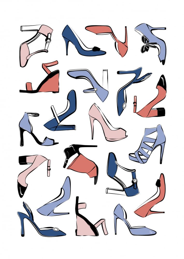 Fashionable Shoe Collection by Martina — canvas wall art