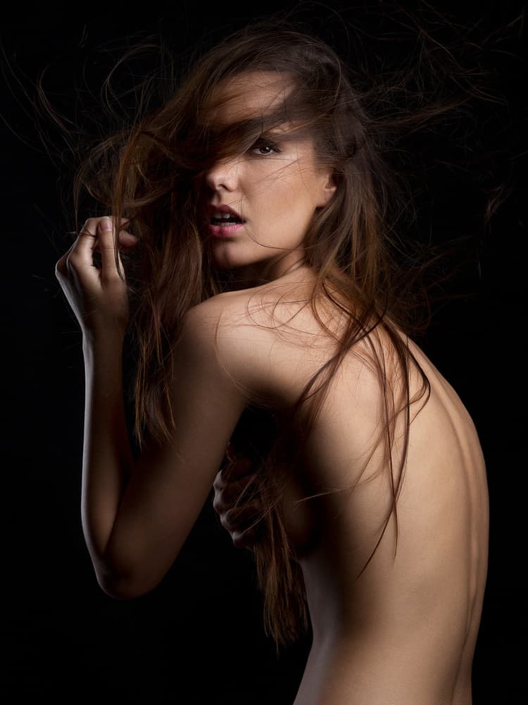 Windblown Beauty Portrait by Martin Krystynek MQEP — canvas wall art