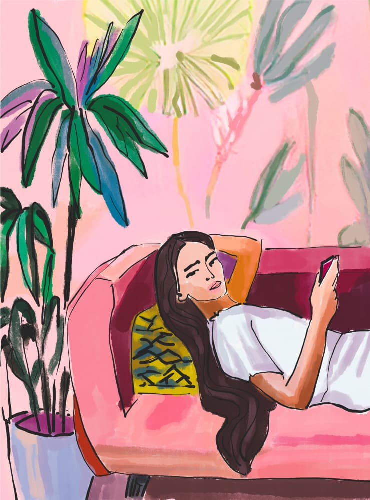 Relaxing At Home With Plants by Beate Tubach — canvas wall art