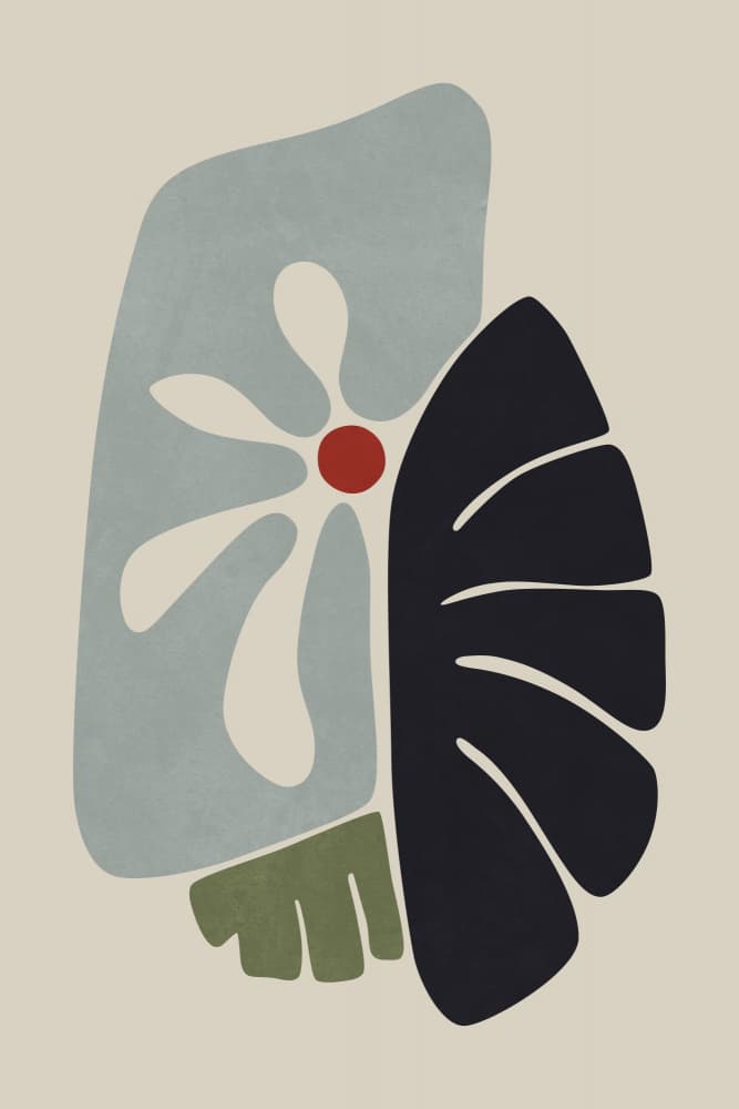 Organic Bloom and Leaf by amini54 — canvas wall art