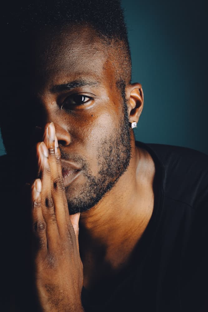 Contemplative Man's Gaze by h112o1 — canvas wall art