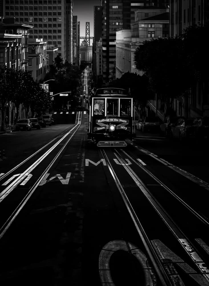 San Francisco Cable Car Night by Jiahong Zeng — canvas wall art