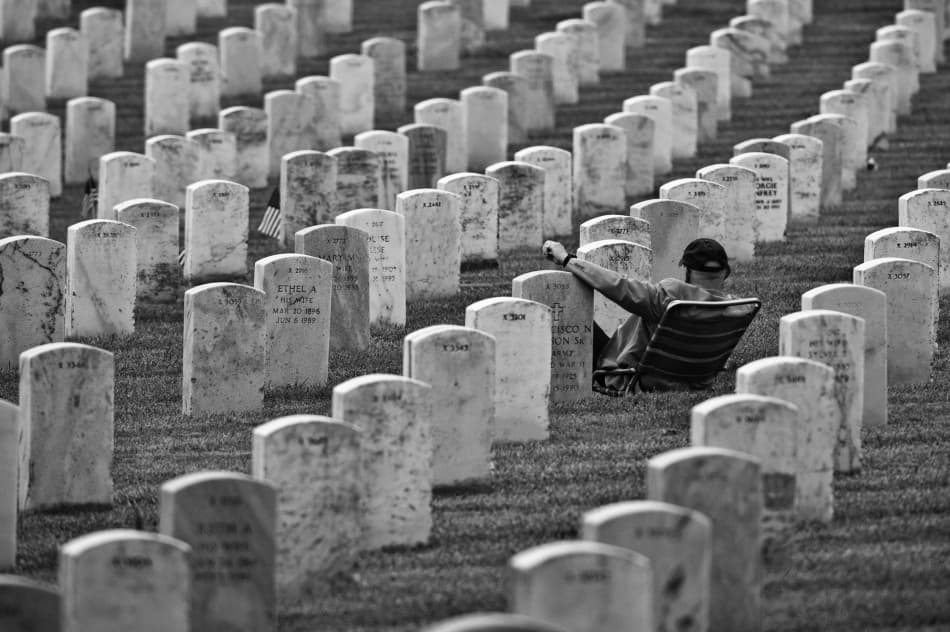 Quiet Cemetery Reflection by Jerry Berry — canvas wall art