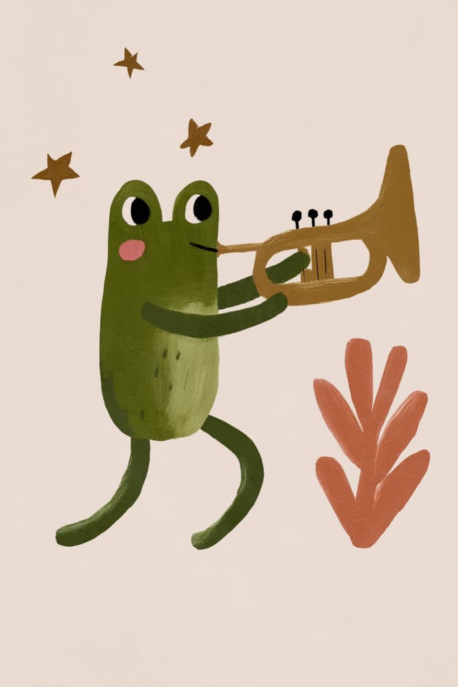 Frogandtrumpet by Treechild — canvas wall art