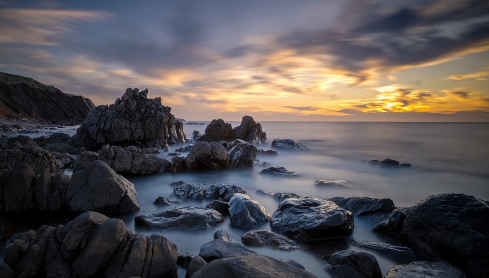 Dramatic Coastal Sunset by James Zhen Yu — canvas wall art