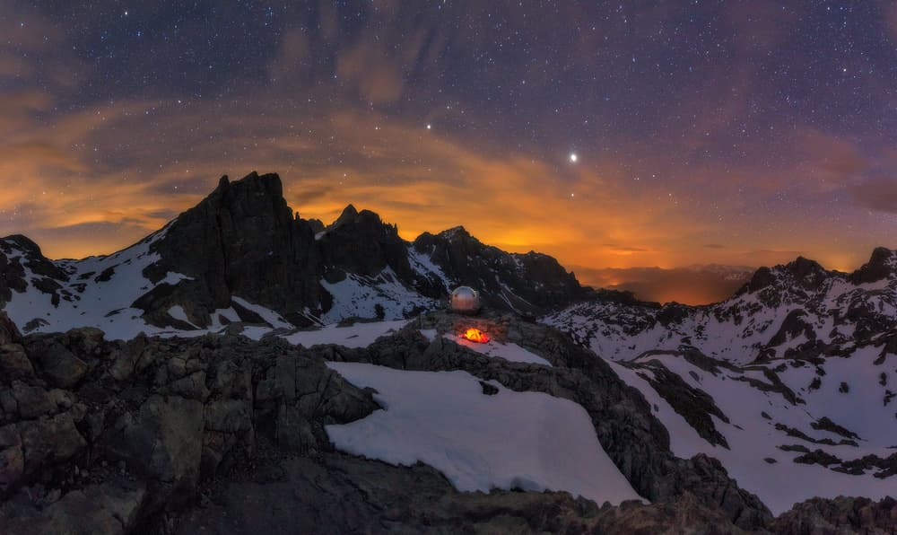 Starry Mountain Camp by Carlos Gonzalez — canvas wall art