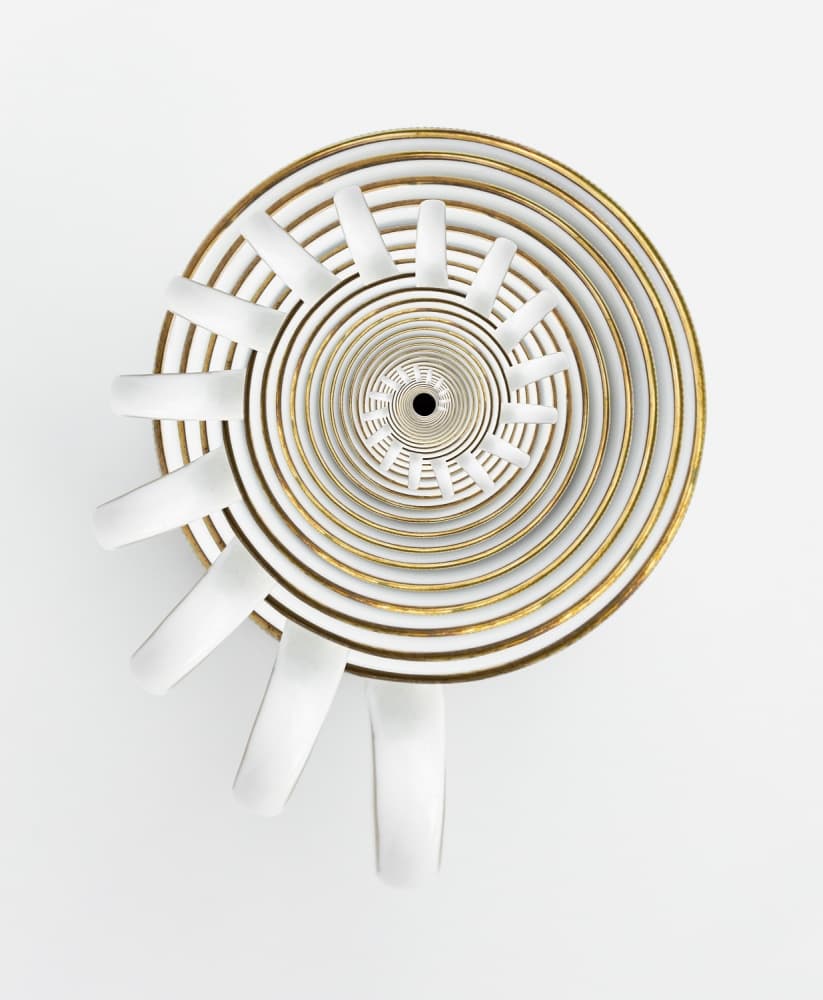 Golden Spiral Tableware by Jacqueline Hammer — canvas wall art