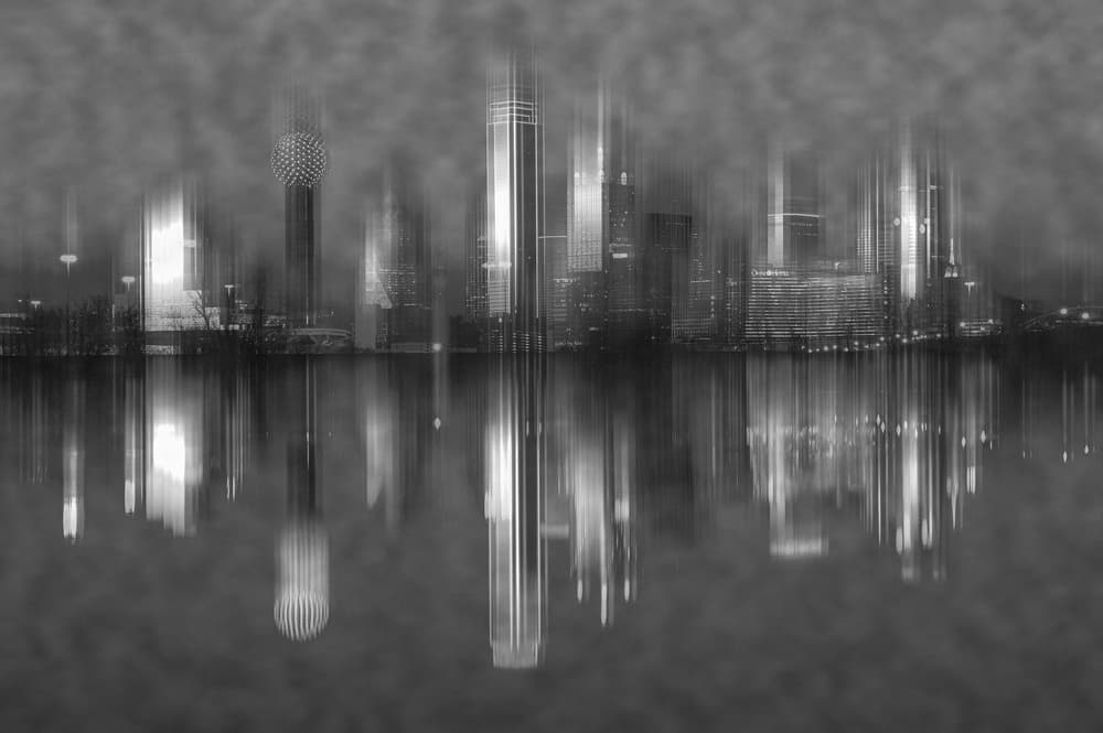 Moody Skyline Reflection by Shirley Shen — canvas wall art