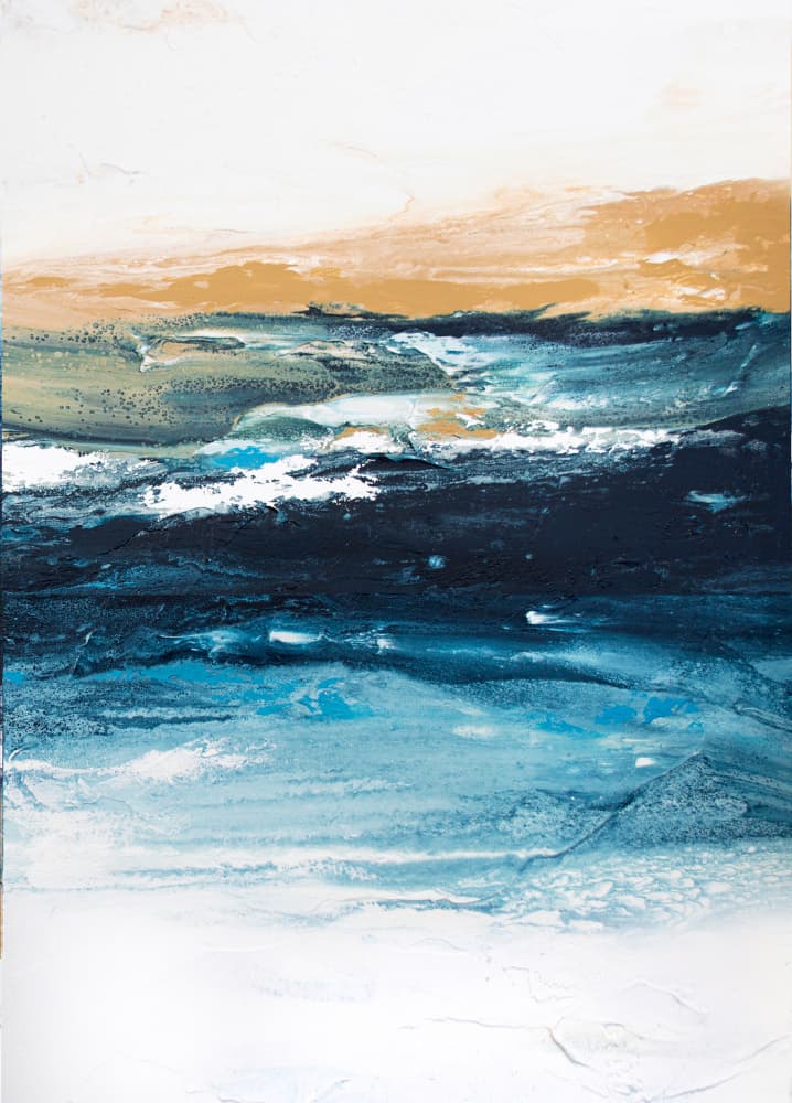 Golden Ocean Waves by Alyson Storms — canvas wall art