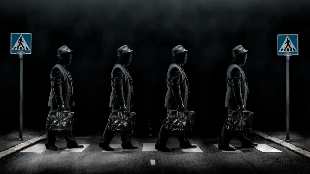 Shadow Figures Crossing by Petri Damstén — canvas wall art