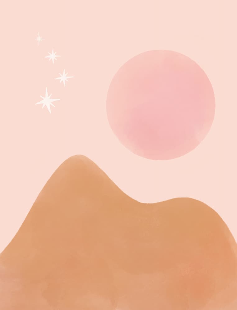 Pink Moon Desert Hills by Galaxy Eyes — canvas wall art
