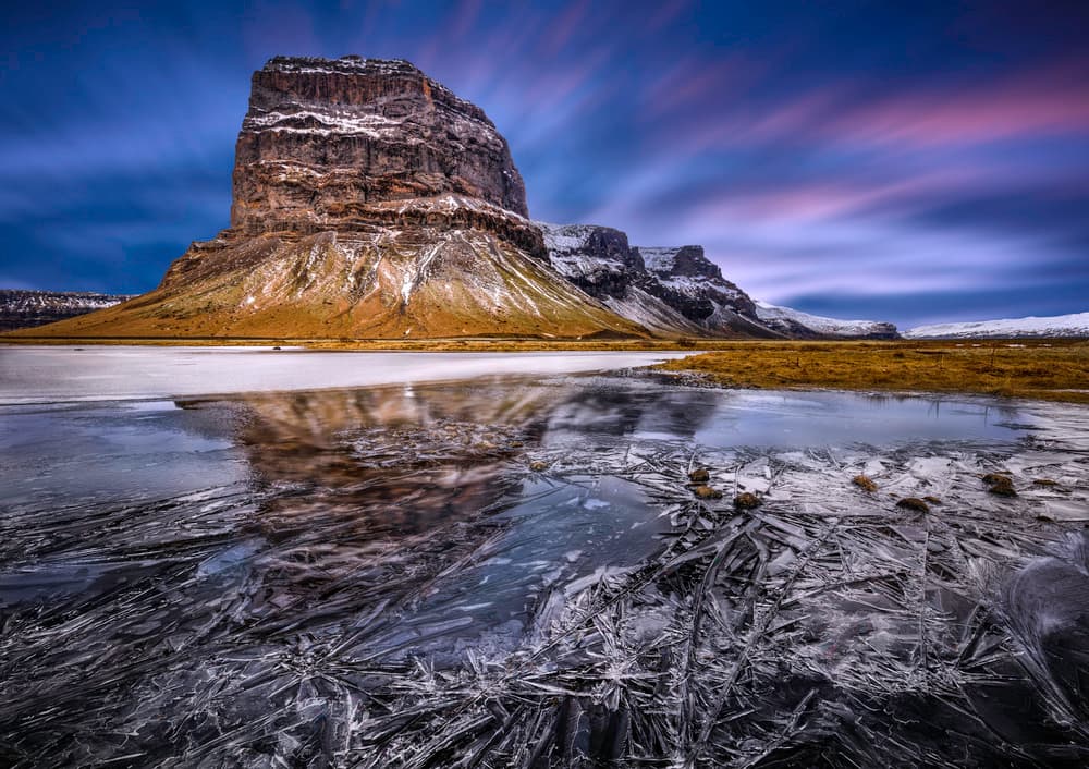 Frozen Mountain Purple Sky by Rodrigo Núñez Buj — canvas wall art