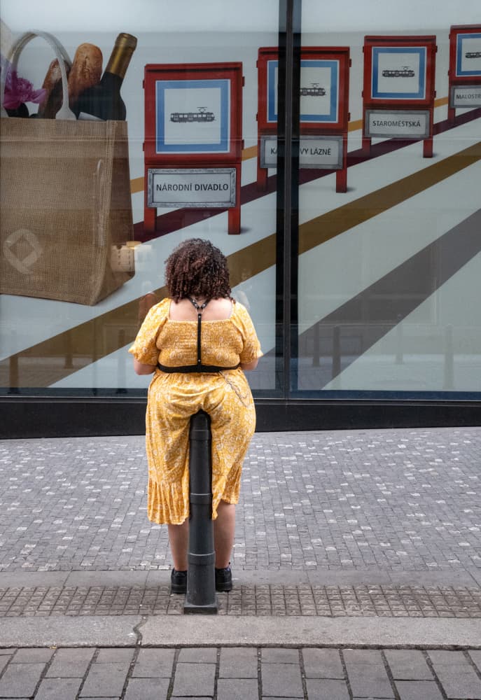 Urban Woman Yellow Dress by Giorgio Toniolo — canvas wall art