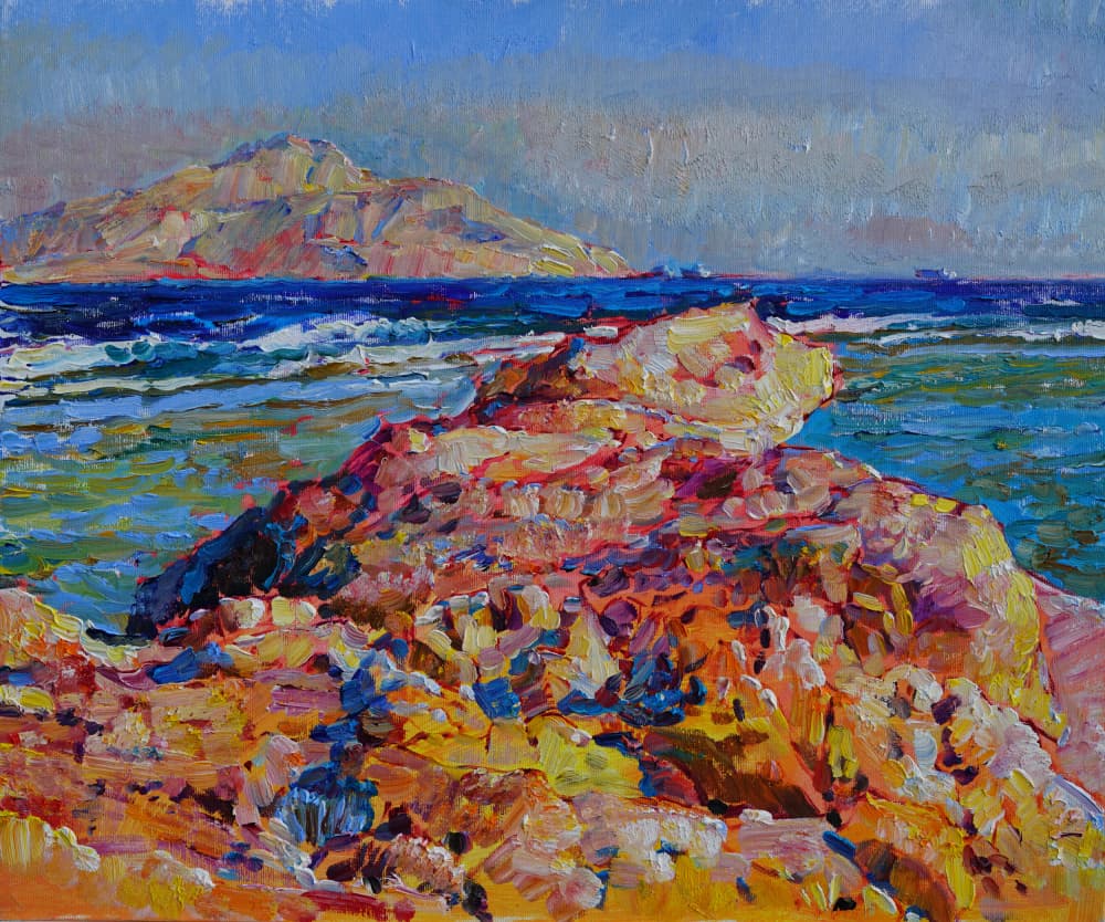 Vibrant Rocky Coast by Andrii Kutsachenko — canvas wall art