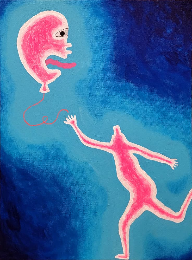 Pink Head Balloon Dream by Fedele Frost — canvas wall art