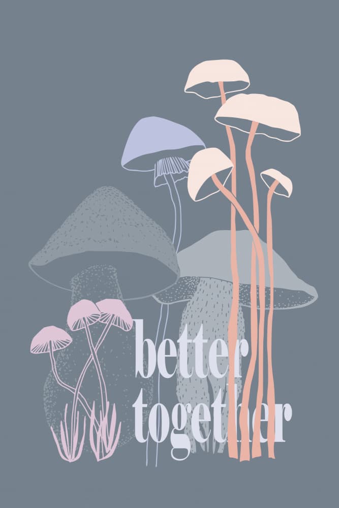 Better Together Fungi by Annick — canvas wall art
