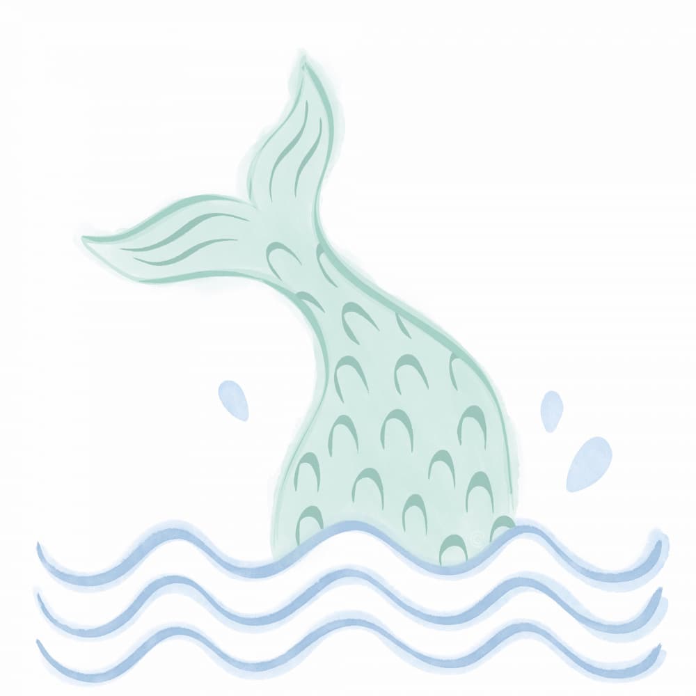 Mermaid Tail Waves by Carrie Cantwell — canvas wall art