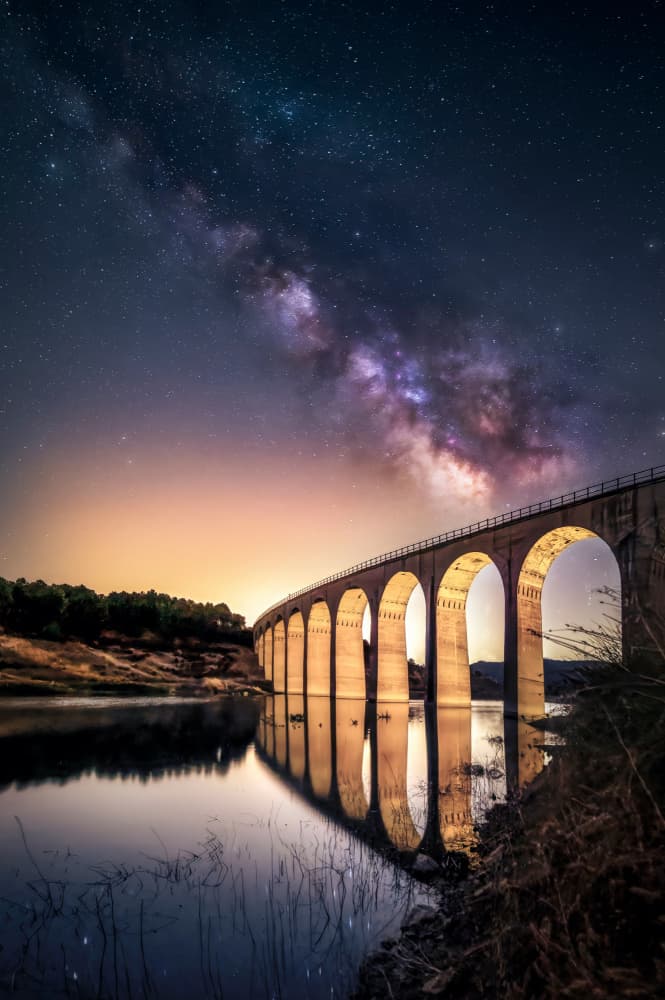 Milky Way Bridge Reflection by Juan Luis Seco — canvas wall art