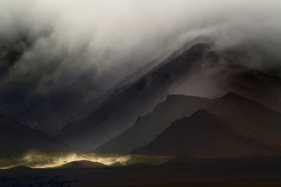 Dramatic Mountain Light by ArtFiction (Andre Gehrmann) — canvas wall art