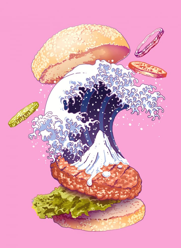 Dynamic Wave Burger by Adam Lawless — canvas wall art
