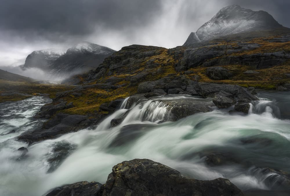 Misty Mountain River by Ole Henrik Skjelstad — canvas wall art