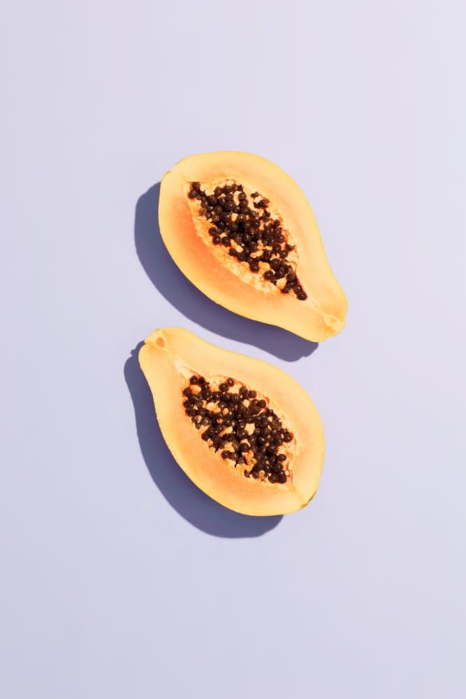 Fresh Papaya Halves by Pictufy Studio III — canvas wall art