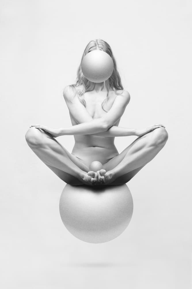 Nude Meditative Balance by Ruslan Kolodenskiy — canvas wall art