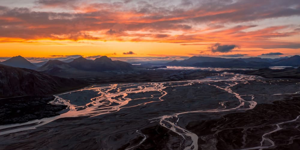 Dramatic River Sunset by John J. Chen — canvas wall art