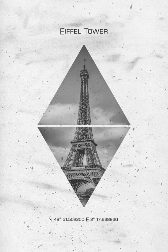 Eiffel Tower Geometric View by Melanie Viola — canvas wall art