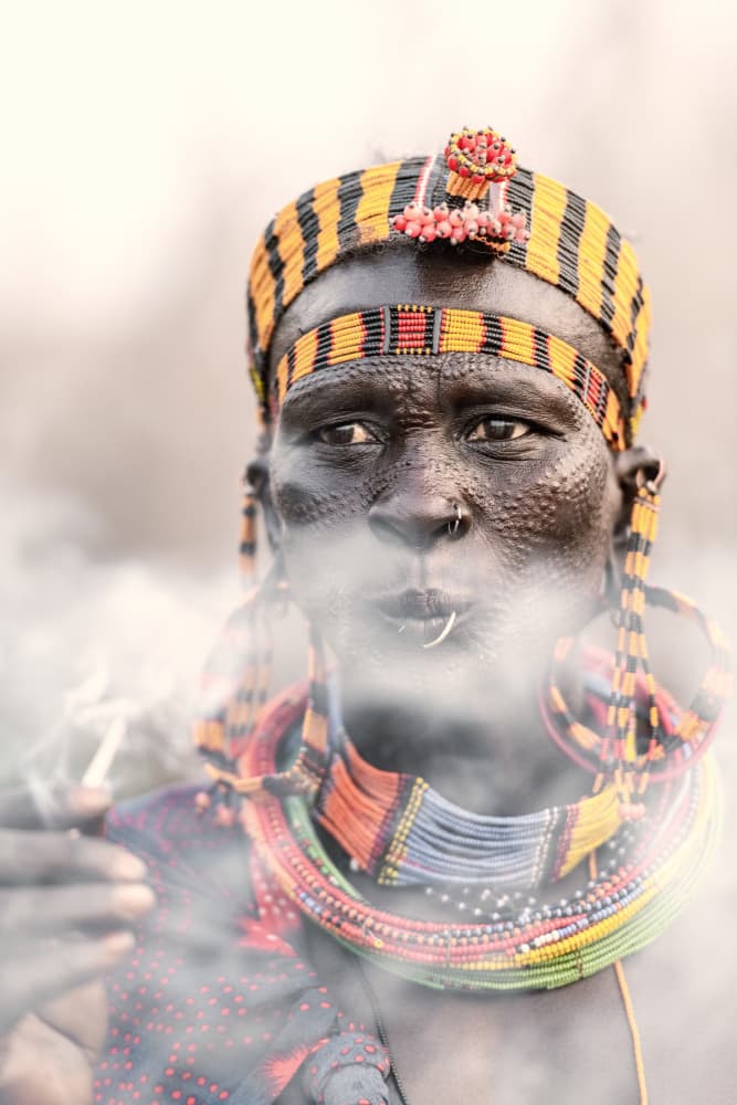 Smoky Tribal Portrait by Trevor Cole — canvas wall art